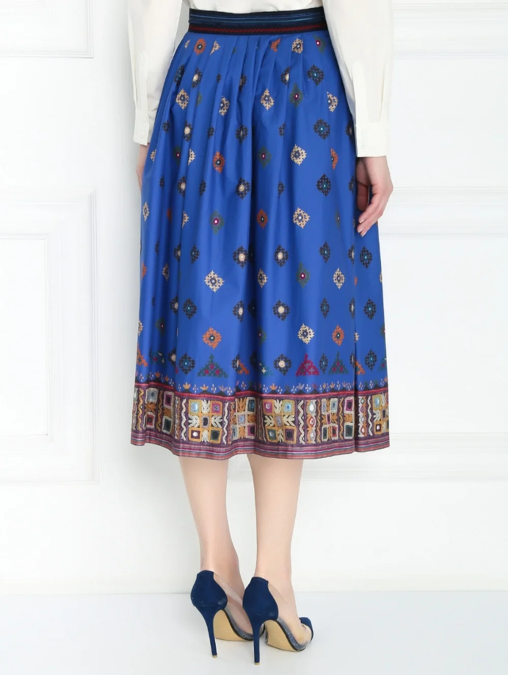 Weekend Max Mara Patterned cotton Midi Skirt